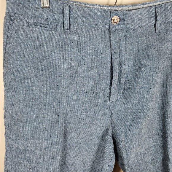 Johnnie O Shorts Mens 38 Blue Linen Cotton Blend Chino Golf Lightweight Gorpcore - Picture 4 of 11